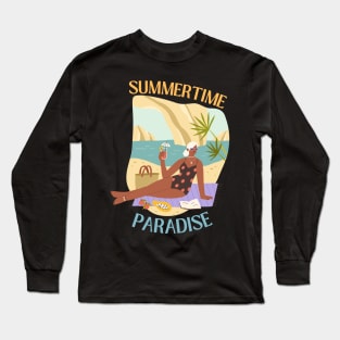 Summertime paradise fun vacation lover beach girl Long Sleeve T-Shirt